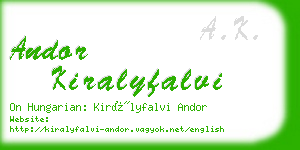 andor kiralyfalvi business card